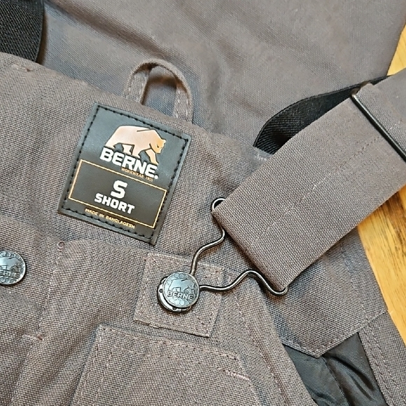 Berne Women's Softstone Duck Insulated Bib Overalls Gray Size Small Short - Picture 10 of 12